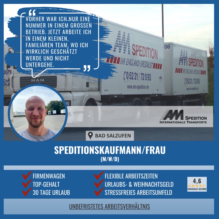 Recruiting-Anzeige Speditionskaufmann