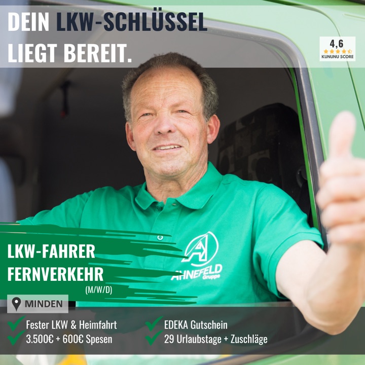 Recruiting-Anzeige LKW-Fahrer Fernverkehr